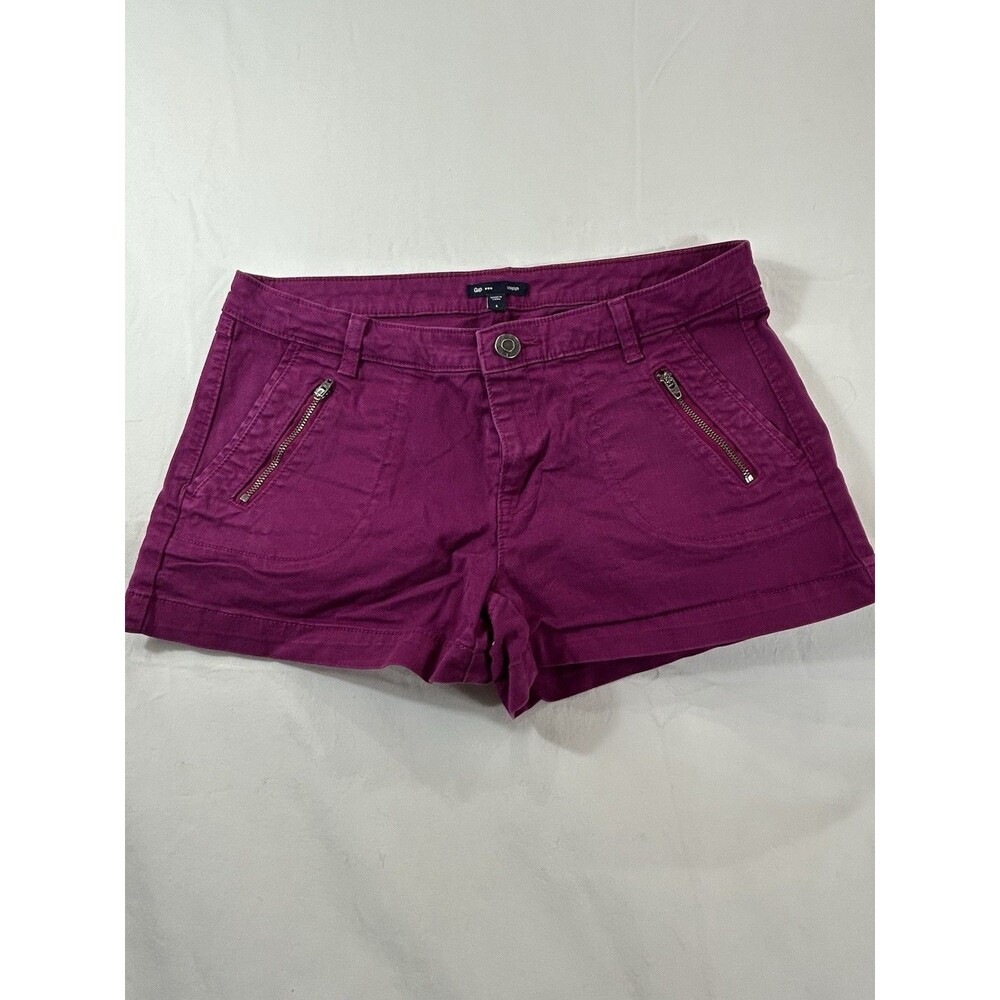 GAP Khakis Zip Pockets Chino Shorts Size 6 Womens Bright Dark Pink Preppy Casual